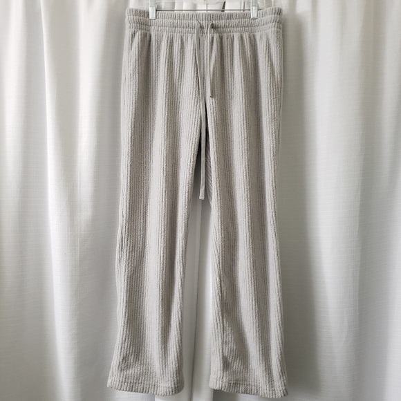 Large Life Rocks Light Gray Ribbed Sleep Pants - Picture 1 of 8